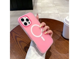 Capa Para Iphone 17 Rosa Vermelha Com Toque De Pele, Magnética, Qd5 Fosca, Com Toque De Pele, Magnética, Simples, Cor Sólida, Macia.