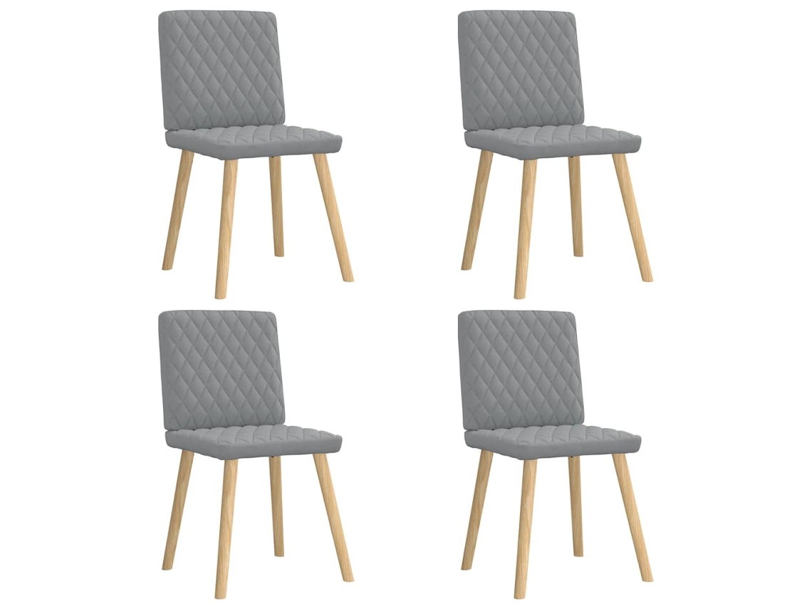 Vidaxl Cadeiras De Jantar 4 Pcs Tecido Cinzento-claro