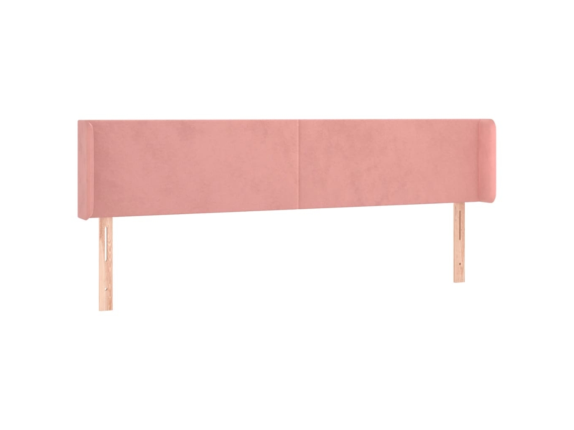 Cabeceira de Cama C/ Abas Veludo 183x16x78/88 Cm Rosa MAISON EXCLUSIVE
