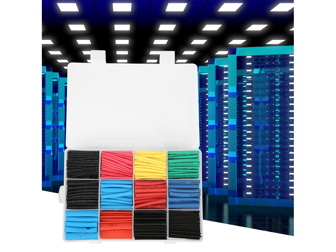560 mangas termoencolhíveis coloridas sortidas para cabos e fios