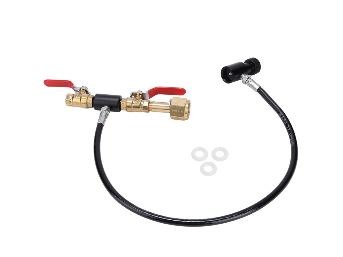 Adaptador De Recarga De Cilindro De Co2 Com Mangueira De 36 Polegadas Para Enchimento De Refrigerantes Rosca Eu W21.8‑14