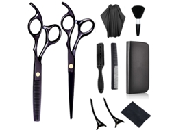 Kit De Tesoura De Corte Cabelo, 10pcs Ferramenta (preta) Cuich