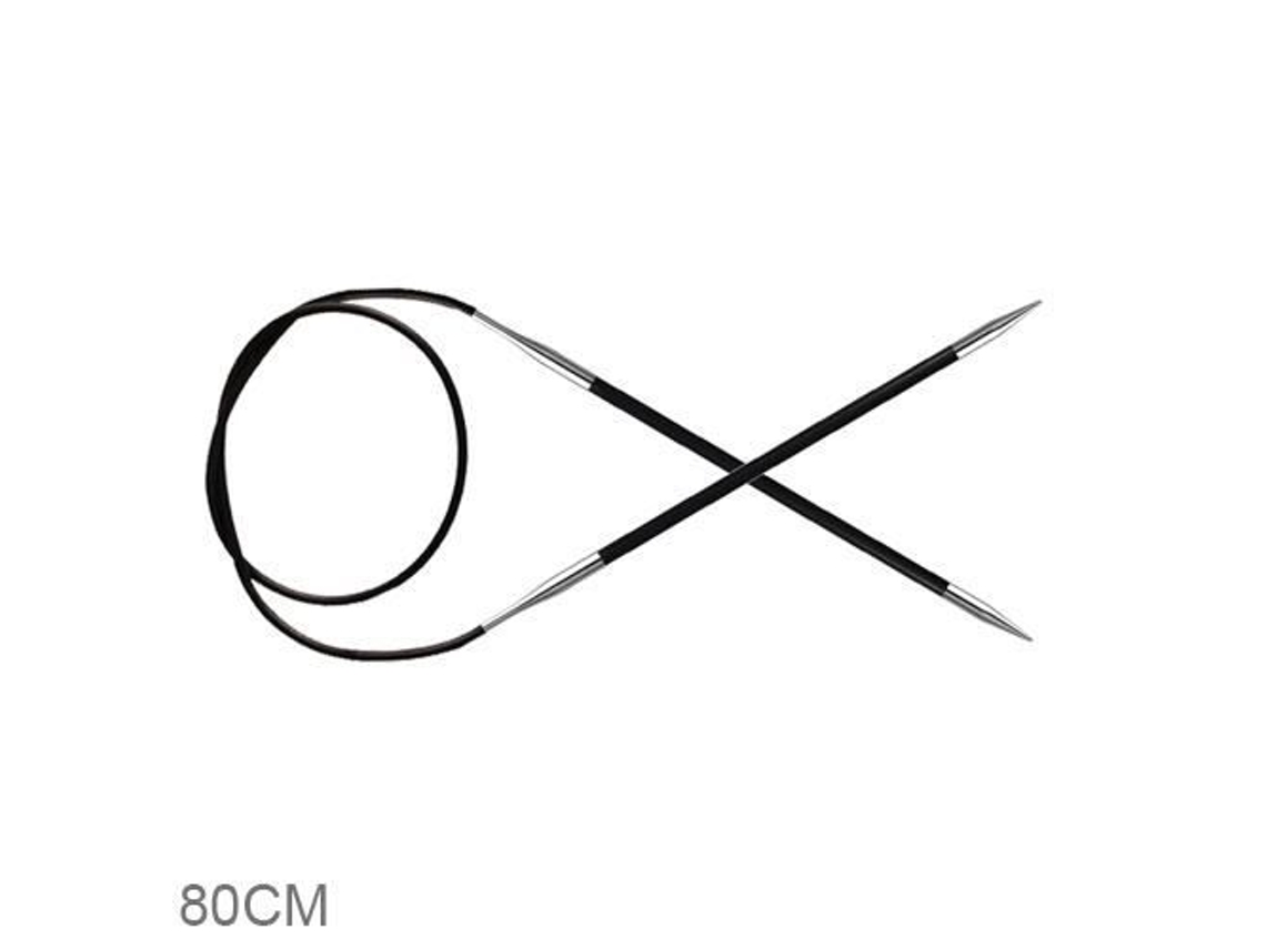 Agulha Circular Fixa Karbonz 80cm, 3mm Knitpro