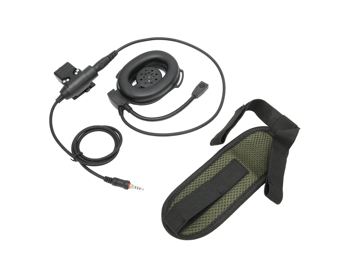 Aetheria fone de Ouvido para Capacete Moto Unilateral com Ptt U94 Compatível com Yaesu Vertex Vx 6r Vx 7r Preto
