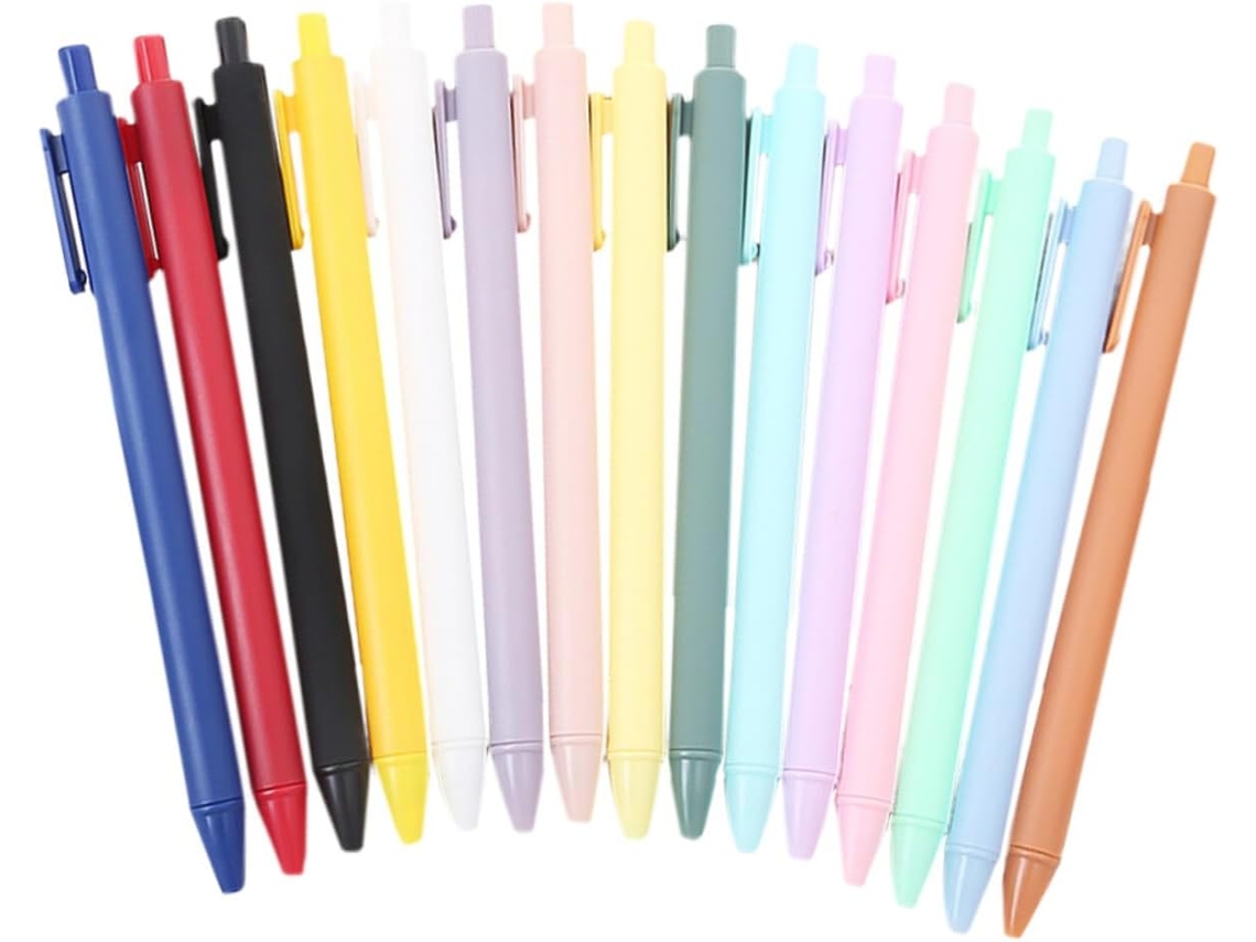 Conjunto De 24 Canetas Gel Com Tecnologia Pressão, Ideais Para