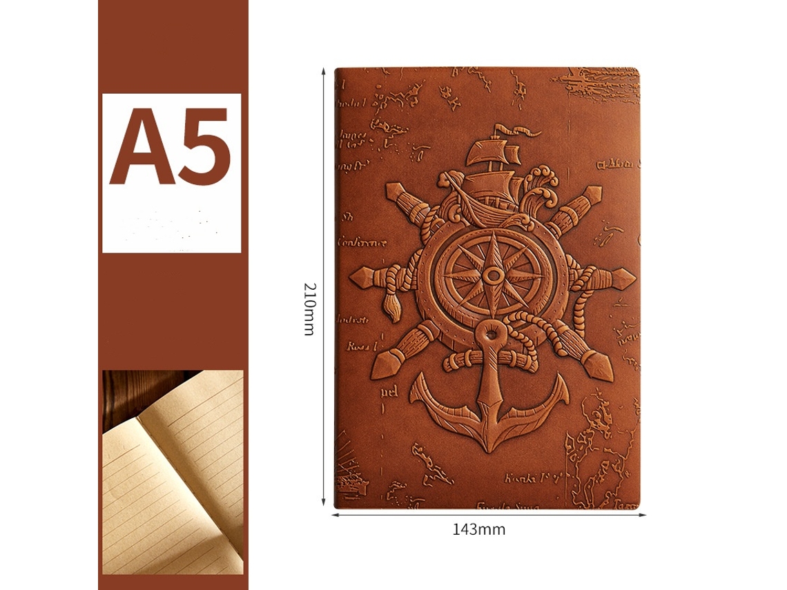 Caderno Náutico com Relevo 3d, Marrom BRILVIBERA