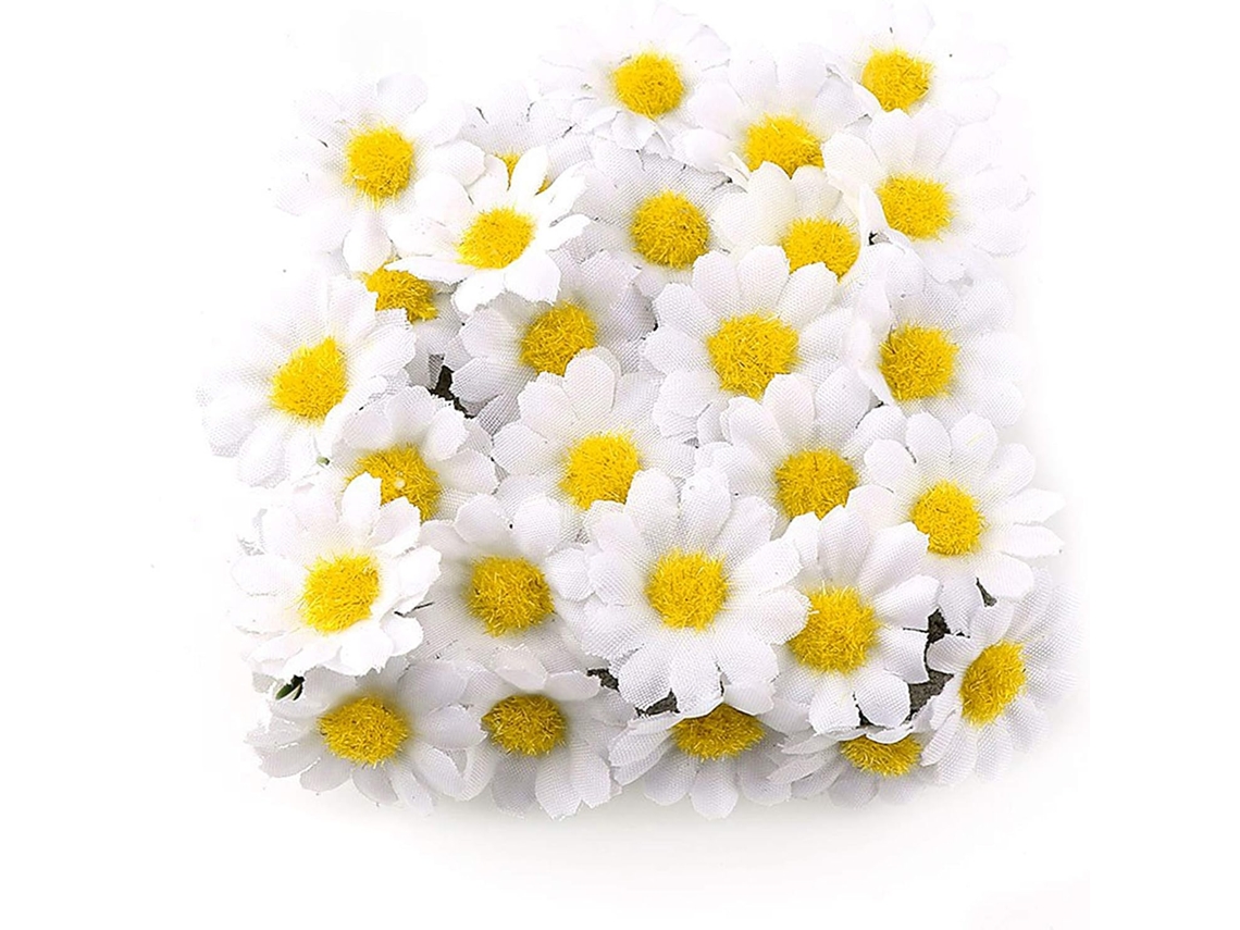 100 Unidades de Cabeças Artificiais de Margarida e Gerbera para Decoração, Zqkla AQUAFORGE