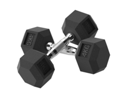 Conjunto de Halteres Hexagonais com Borracha Cs