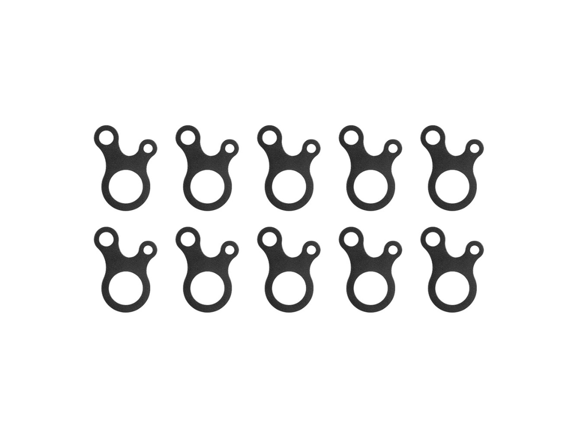 Conjunto de 10 Fivelas Pretas Três Furos para Corda, Tensores Barraca Montanhismo e Camping. AQUAFORGE