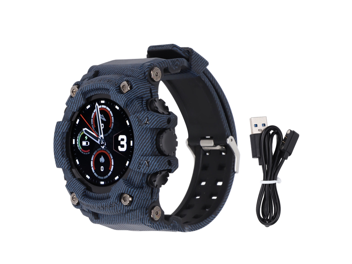 Relógio esportivo T6 azul jeans à prova d'água com Bluetooth EOOCOO