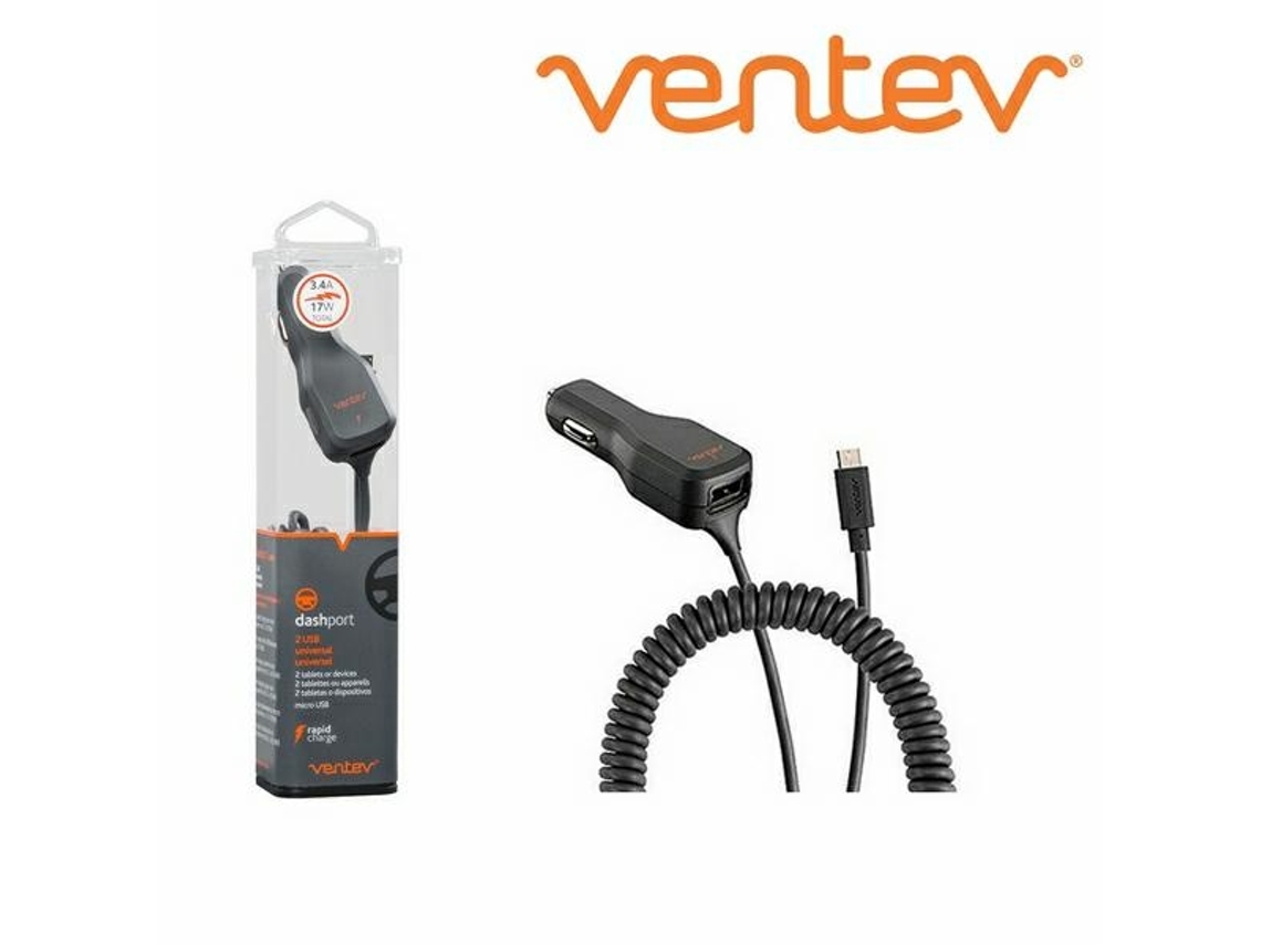 Carregador De Carro Ventev 3.4a Para Smartphones Com Microusb, Carregamento Rápido
