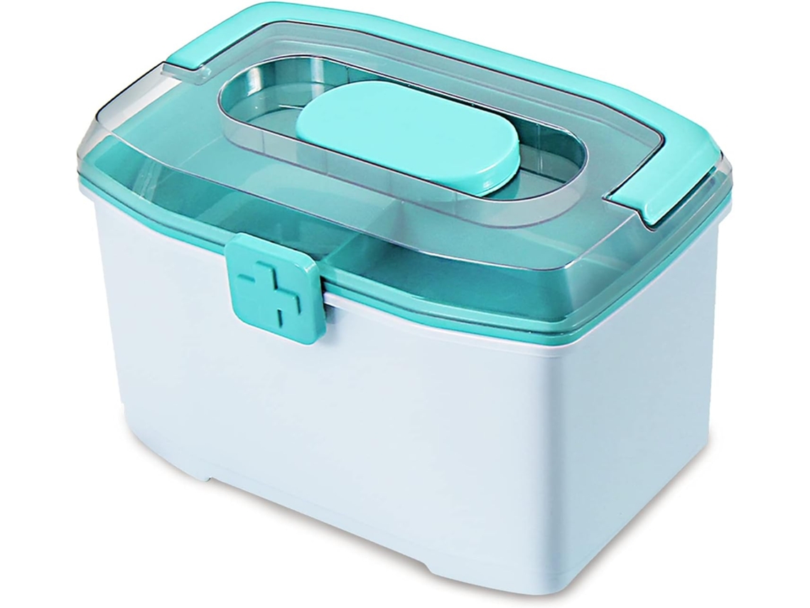 Armário De Remédios, Kit De Primeiros Socorros Familiar, Caixa Organizadora, Armário De Remédios Portátil, 2 Camadas Com Um Mini Porta, Comprimidos