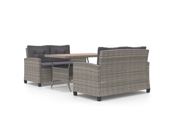 Maison Exclusive - 3 Pcs Conj. De Jantar Para Jardim Vime Pe E Acácia Maciça