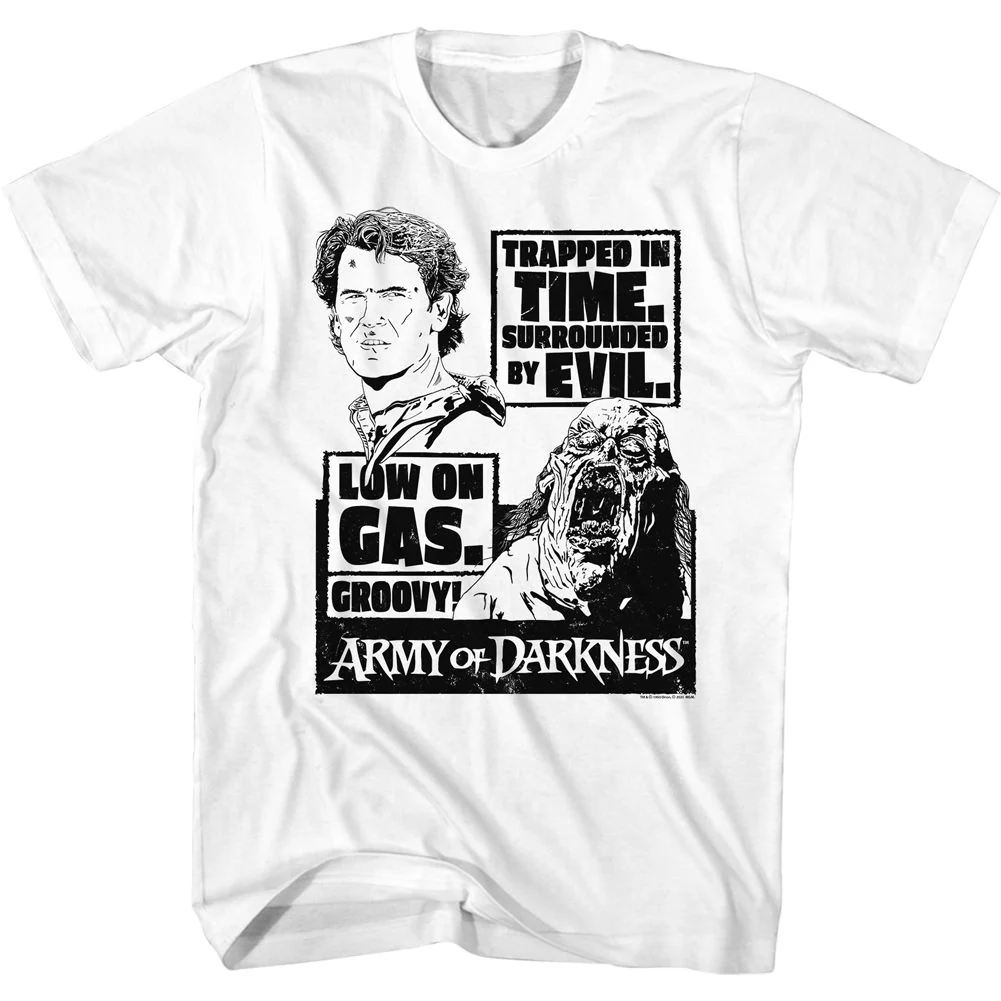 Unisex Adult T-shirt Rockinstone Army Of Darkness Movie Ash And Pit Witch White Sizexl