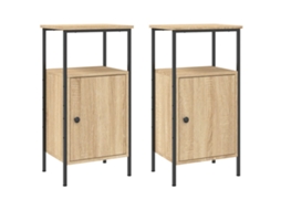 Bedside Cabinet, Bedside Cabinets Vidaxl Marrom Madeira Processada (n/a)