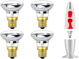 Lurelia Pacote com 4 Lâmpadas E14 Edison 25w 220-240v Brancas Quente