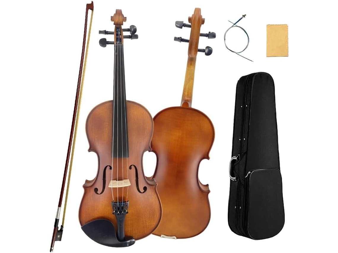 Viola Acústica Youngmonic 16.5 Polegadas Em Madeira De Abeto E Arce Com Acessórios De Ébano