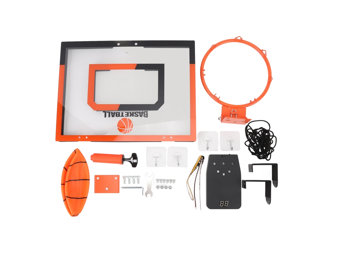 Ats aro de Basquete Interior Mini com Marcador Eletrônico, Tábua Transparente, Sem Furo, Brinquedo Esportivo para Crianças