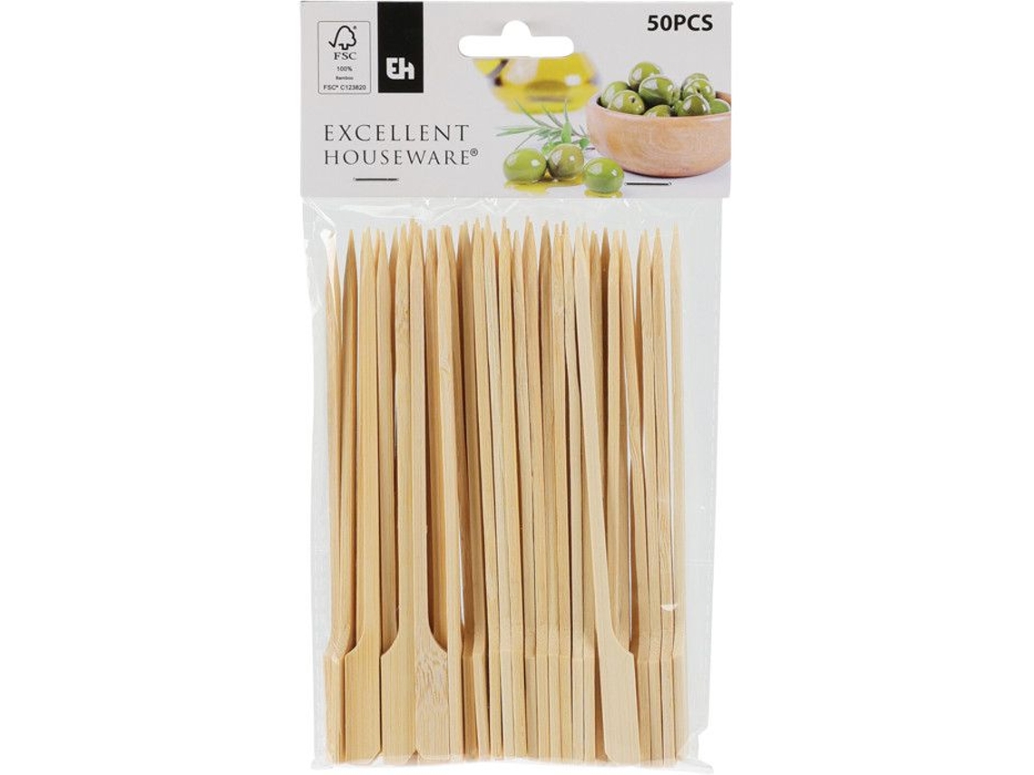 50 Palitos De Bambu 15cm Para Aperitivos Tapas Olive