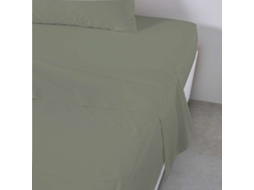 Conjunto Lençóis Algodão 260x280cm Verde KASA 1 un