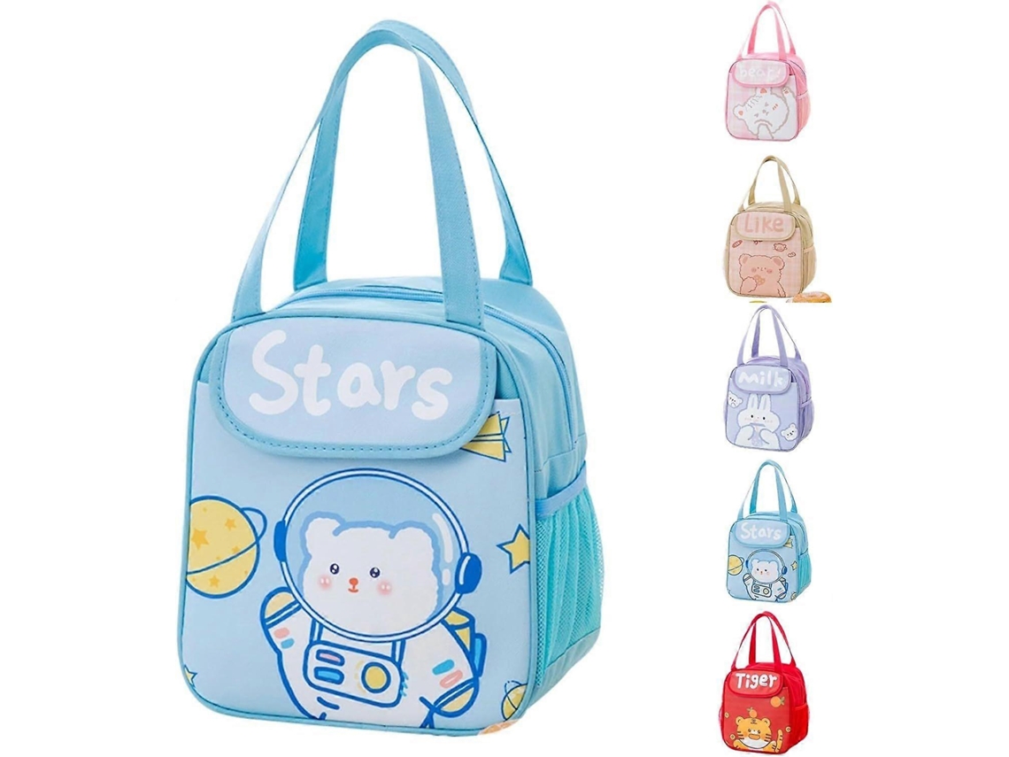 Lancheira Térmica Aquaforge, Design Kawaii, para Mulheres (Urso Azul)
