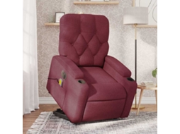 Vidaxl Poltrona Elevatória De Massagens Elétrica Tecido Vermelho Tinto