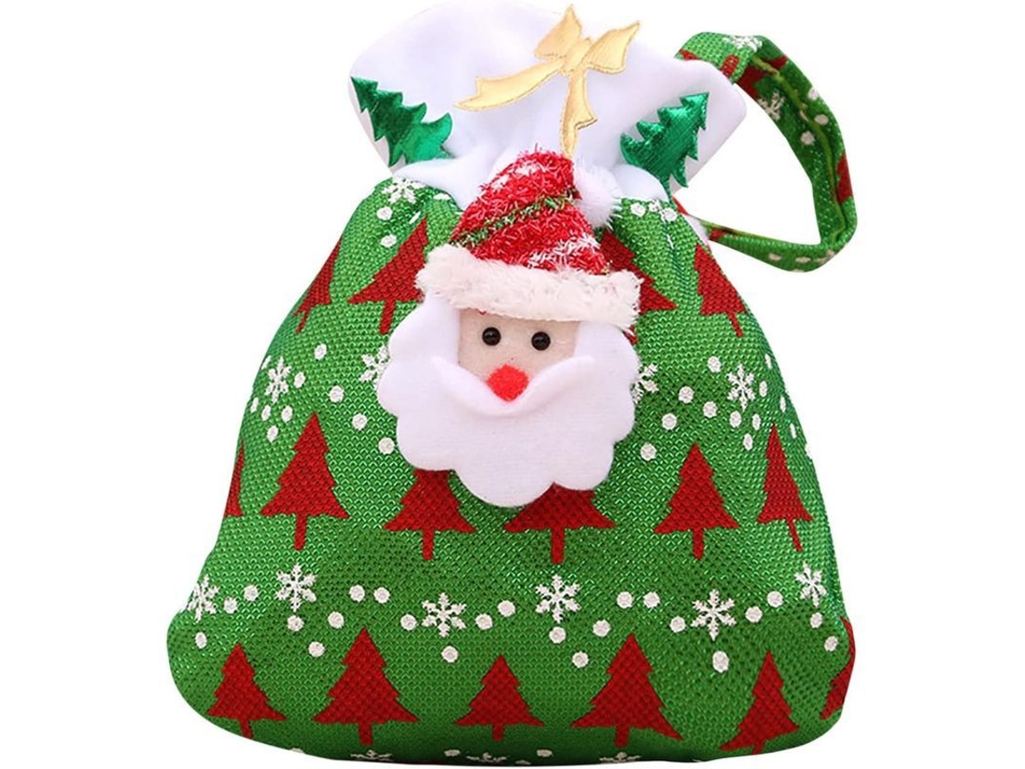 Saco de Presente de Natal de Veludo Dourado, Mochila, Papai Noel, Reutilizável