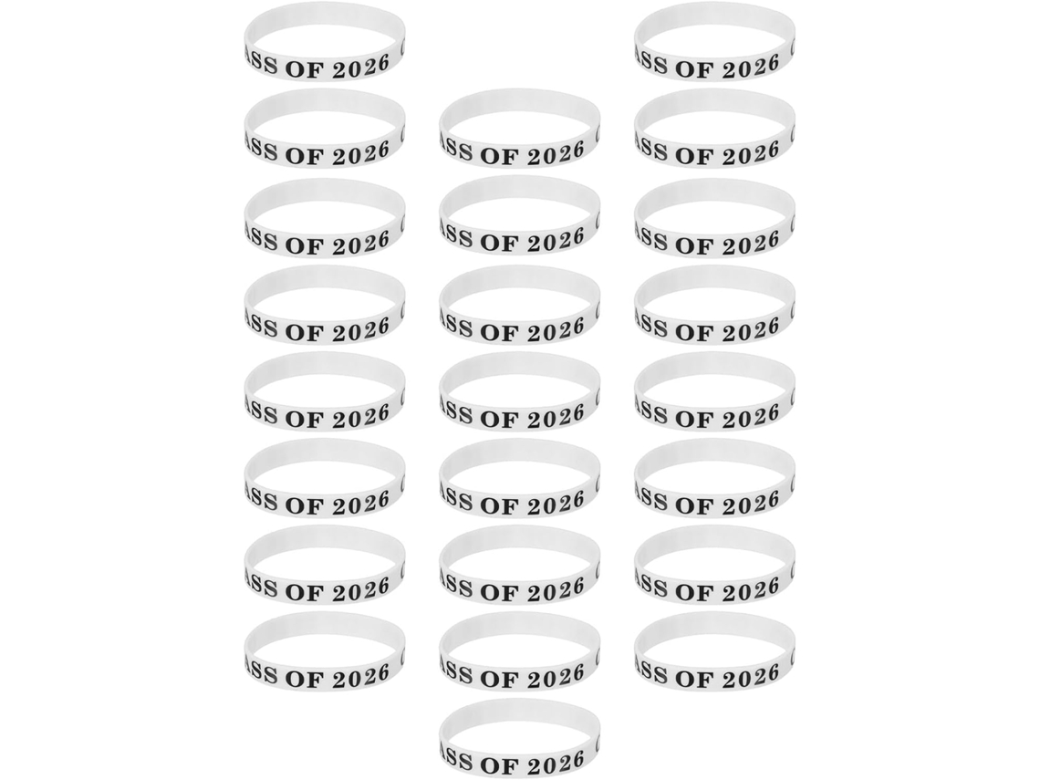 Pulseiras De Silicone Para Formatura Da Turma 2026, Pulseiras Elásticas Tamanho Único, Conjunto Com 24 Peças Para