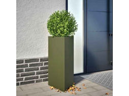 Vidaxl Vaso/floreira Triangular 2 Pcs 40x34,5x75 Cm Aço Verde-azeitona