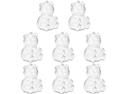 Caixas De Doces Pequenas E Transparentes Em Formato Urso Da Imikeya, 7cm, Pacote Com 8 Unidades, Ideais Para