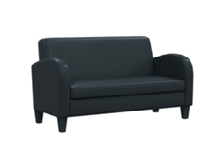 Vidaxl Sofá De 2 Lugares Couro Artificial Preto