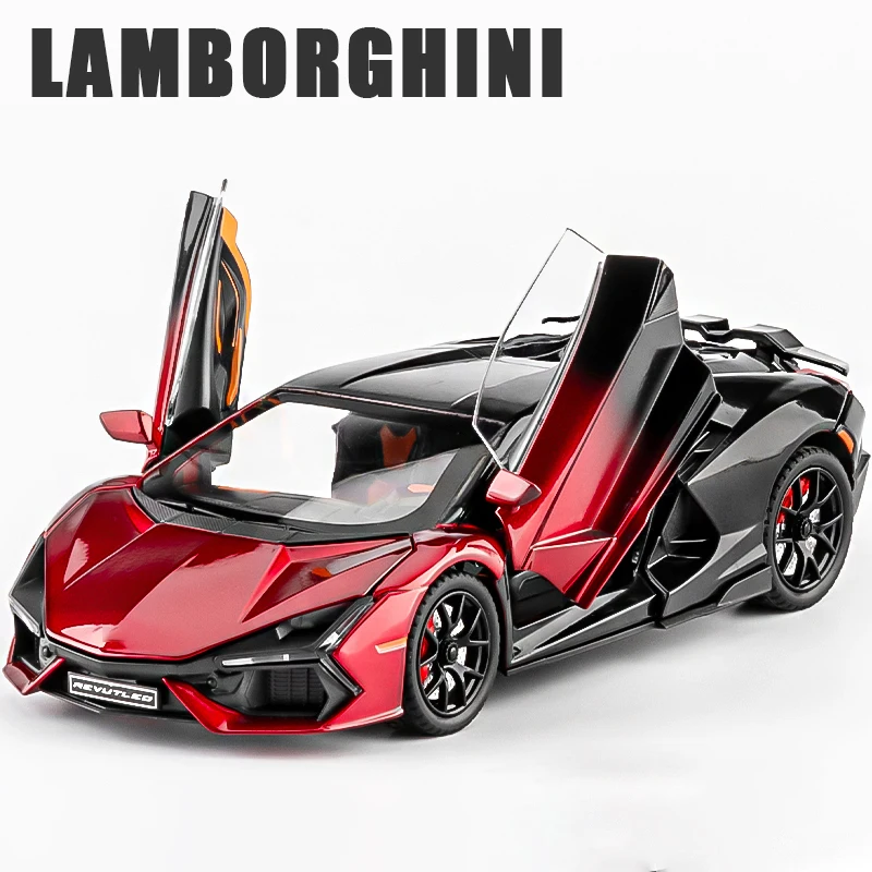 (vermelho) 1:24 Miniatura De Carro Em Liga Eletrogalvanizada, Brinquedo De Metal Fundido Com Som E Luz.