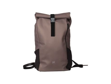 Mochila com fecho enrolável Identity castanha 48x32x10 cm
