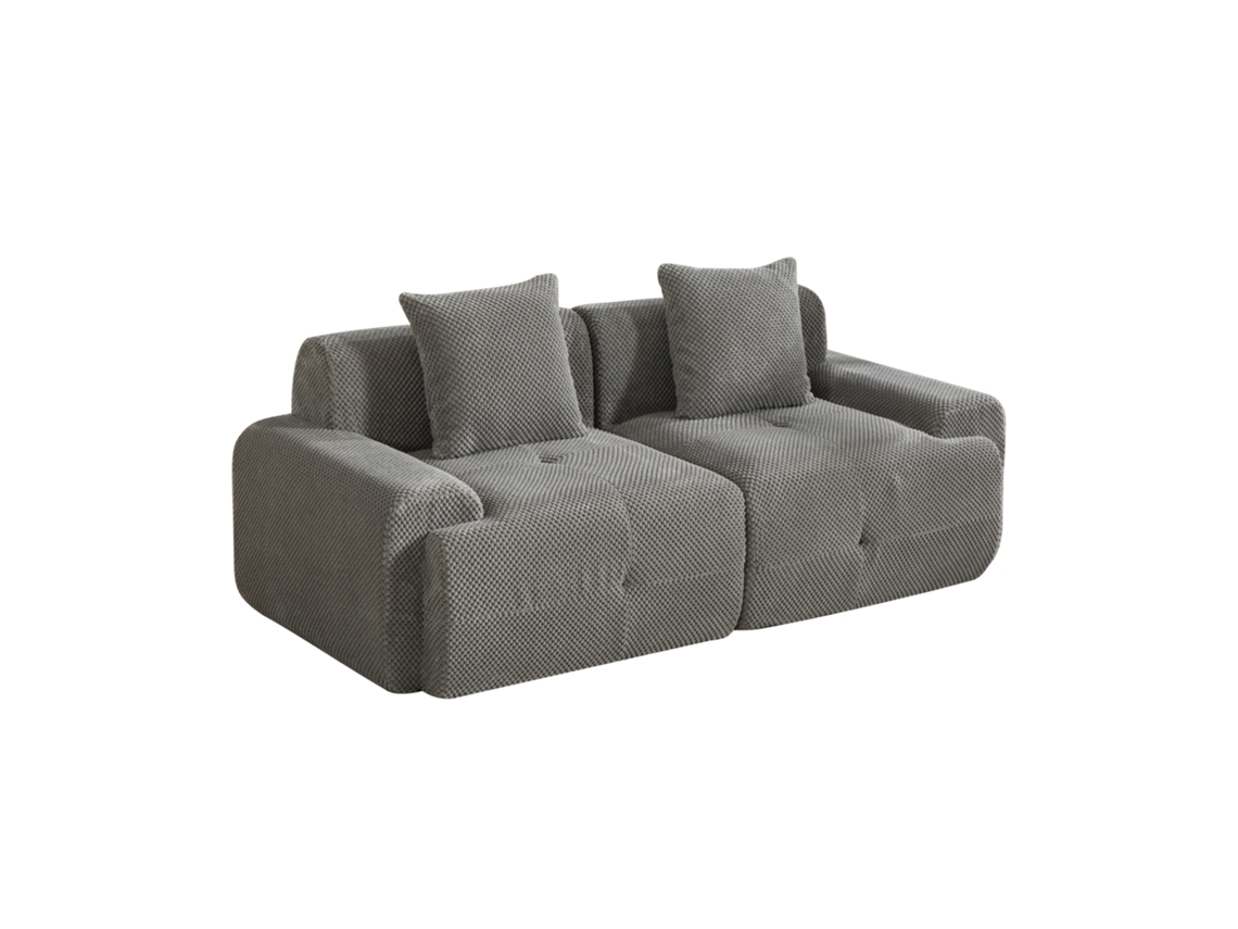Sofá modular em chenille com espuma 30D, antiderrapante e fácil de mover, ideal para sala de estar e outros ambientes.