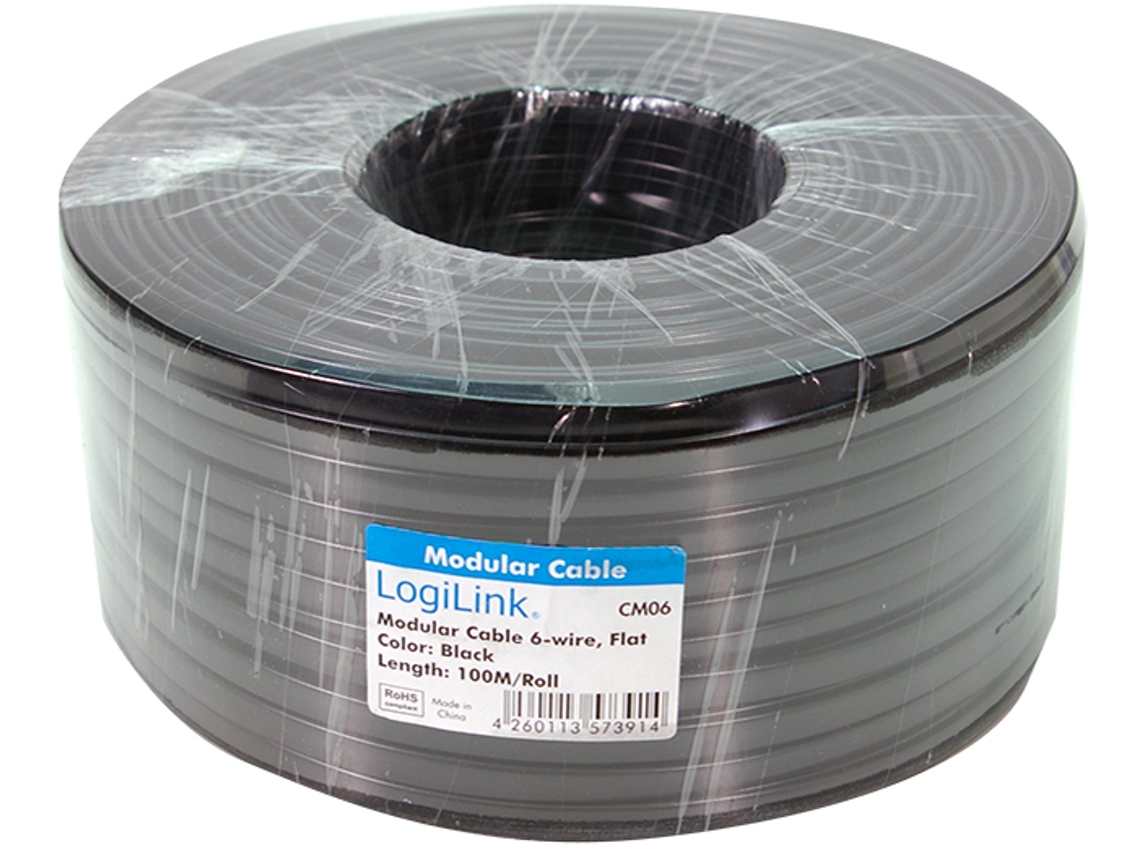 Cabo Telefônico Logilink 100 M 6 Núcleos Plano Branco LOGILINK PROFESSIONAL