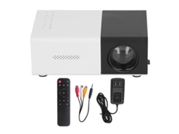 Projetor Mini com Alto falantes Integrados Imagem de Reflexão Difusa 1080p Portátil para Filmes 100‑240v Plug Eua Preto