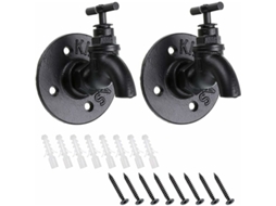 Ganchos De Parede Pretos Foscos, Estilo Industrial, Oferecem Um Toque Moderno, Design Multifuncional Garante Utilidade Em Qualquer Ambiente Com Estrut