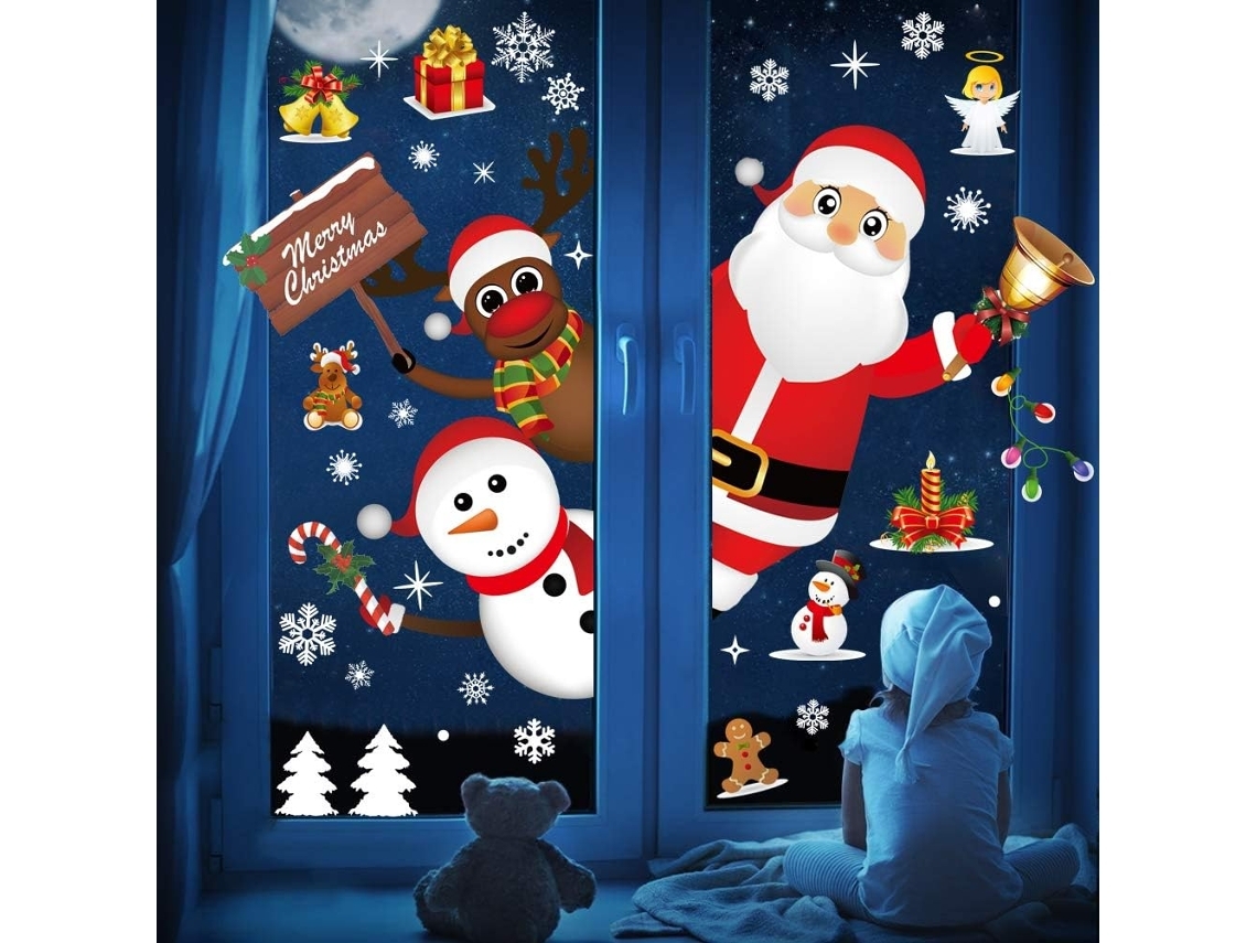 Adesivos de Natal Diy Rena Fofa Casa Loja Estáticos, Ergonômico, Uso Diário STELASPLEN