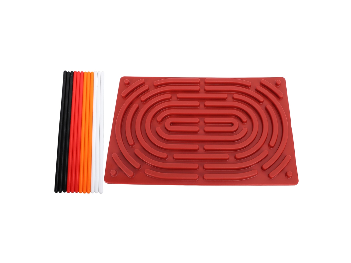 Ats tablero de Actividad Sensorial para Niños Juguete Educativo de Alivio de Estrés Silicona Doble Cara para Adhd Autismo Rojo Oscuro