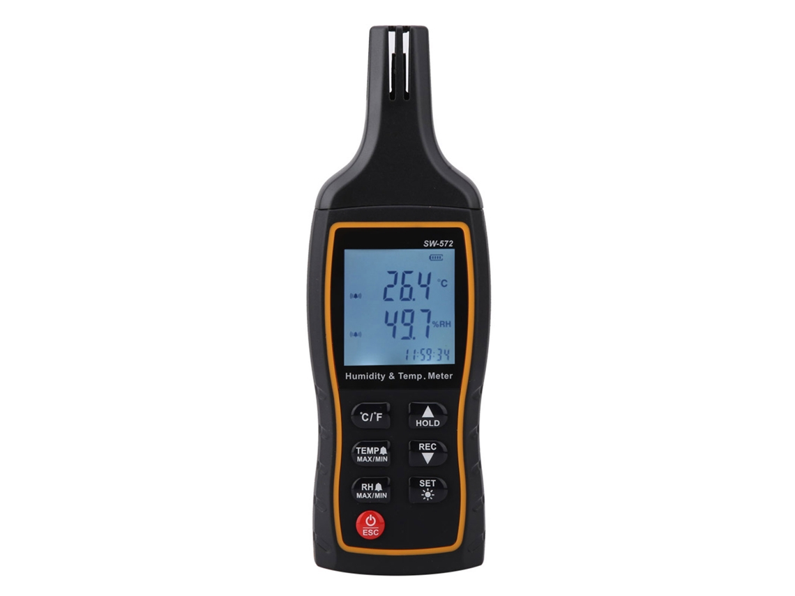 Termômetro Digital LCD Portátil SW 572, Detector de Temperatura e Umidade com Sensor Sensível
