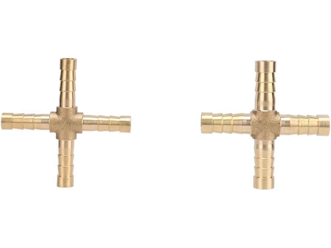 Conector de Tubo, Latão 4 Vias, 6 Mm, 8 10 Mm e 12 Tubo Cobre, Água para Pagode, Jardim, 2 Unidades Cor Mm)