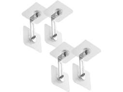 Kit De 4 Fixadores Anti Queda Para Estantes E Móveis, Sem Necessidade De Furar, Para Fixação Na Parede