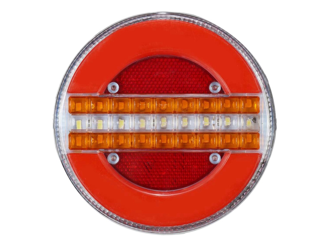 Farolim Traseiro Dinâmico 24v com 49 Leds Luz de Travão, Drl, Pisca Sequencial e Strobo para Carros, Barcos e Reboques