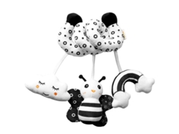 Brinquedos para pendurar WalshLXq para berço e carrinho de bebê, animais em preto e branco, chocalhos para recém-nascidos.
