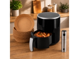 Fritadeira Elétrica Sem Óleo SWISS HOME 2,5l 1200w com formas de papel e pulverizador