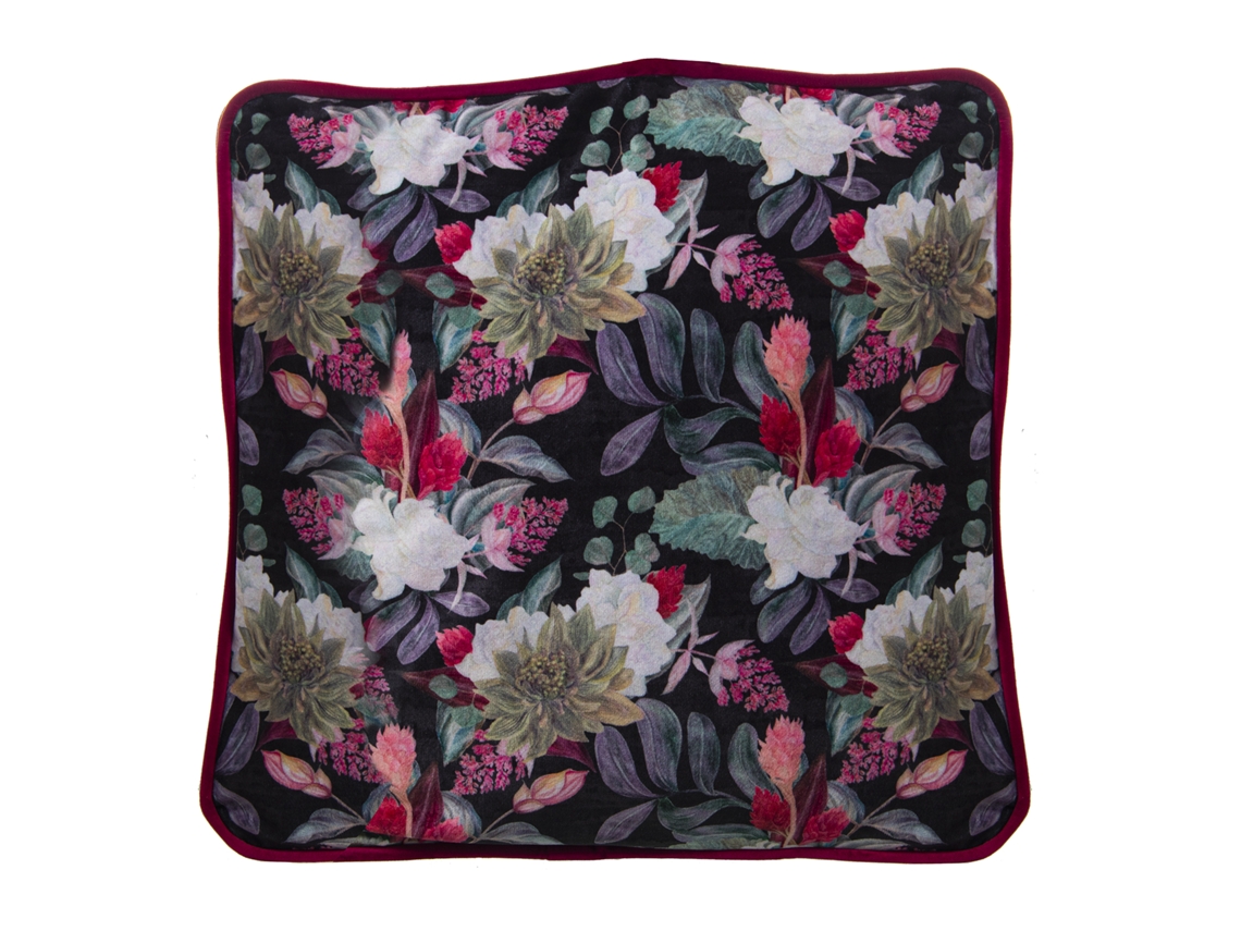 Almofada Veludo Estampado 45X45Cm com Fecho de Correr