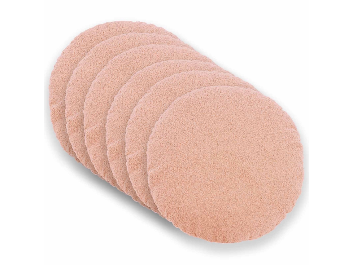 Vidaxl Capa Almofada 6 Pcs Heerlen Rosa Ø 60 Cm Bouclé