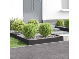 Vidaxl Acabamento Para Gramado 4 Unid. 100 X 100 X 20 Cm Aço Preto