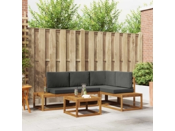 Vidaxl 5 Unid. Conjunto De Sofás Para Exterior Natural E Antracite
