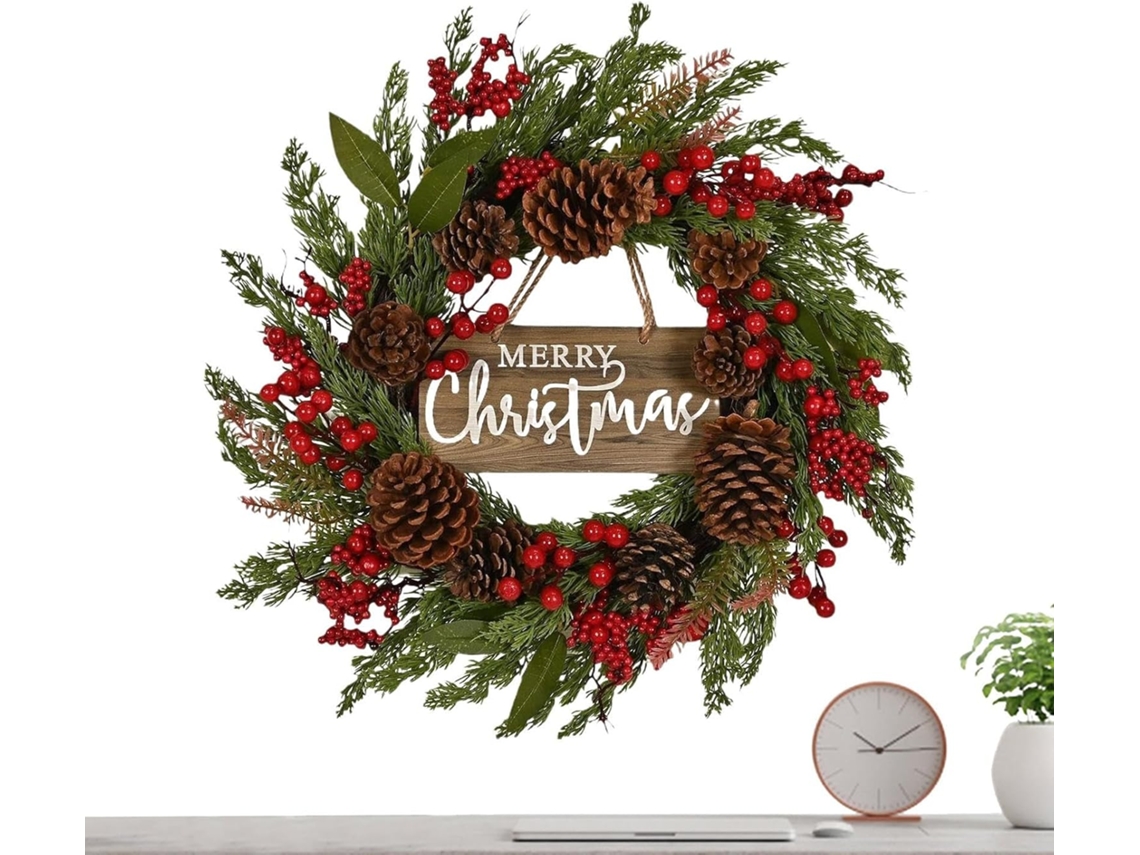 Guirlanda de Natal Artificial para Exterior Decora o Festa com Frutas Vermelhas 50cm Inverno Dia a Gra as Celebra Es do VAYOTOY